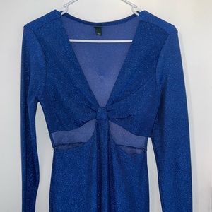 wild fable blue long sleeve cut out bodycon dress